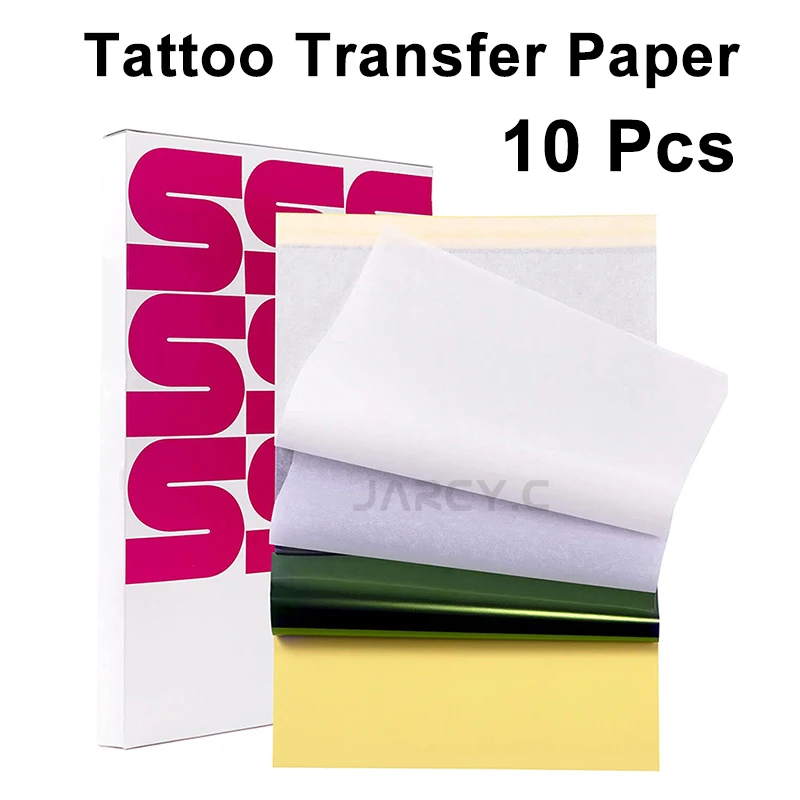 10pcs Tattoo Transfer Paper Spirit Tattoo Stencil Copier Carbon Thermal Paper Leaves Tattoo Supply A4 Paper Size Accessories