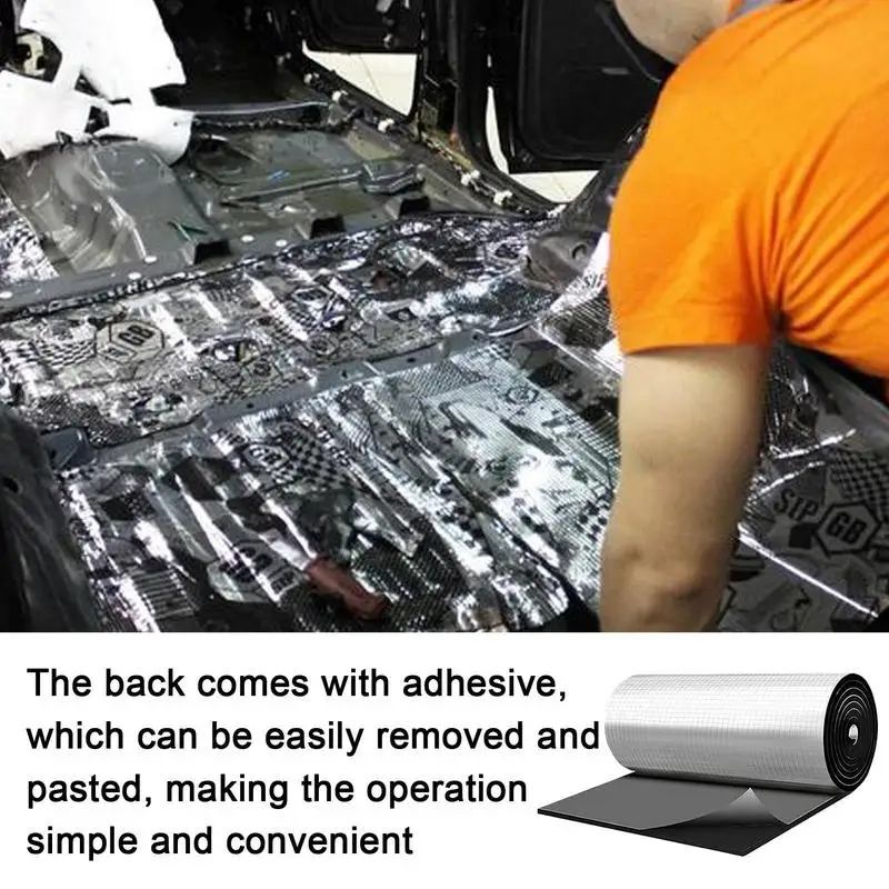 50x100cm 5/10/15/20mm Car Hood Engine Firewall Heat Mat Deadener Sound Proof Noise Insulation Deadening Aluminum Foil StickerMat sound proof mat sound insulation mat sound deadener mat heat insulation mat