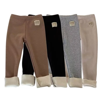 New Arrival Unisex Kids' Plush Warmth Bottoms with Cartoon Patterns Ideal for Autumn and Winter Outdoor Activities Kids Pants 1