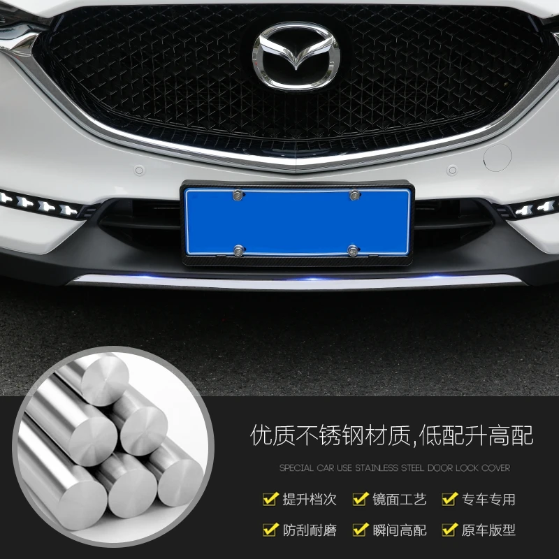 

Car Accessories For Mazda CX-5 2017-2018 2019 2020 2021 ABS Chrome Front Grille Around Trim Racing Grills Trim