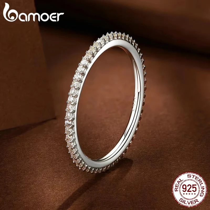 Moissanite Eternity Bands Minimalist Stackable Ring 925 Sterling Silver For Women Engagement Fine Jewelry Gift silver rings,silver ring,moissanite ring,wedding rings