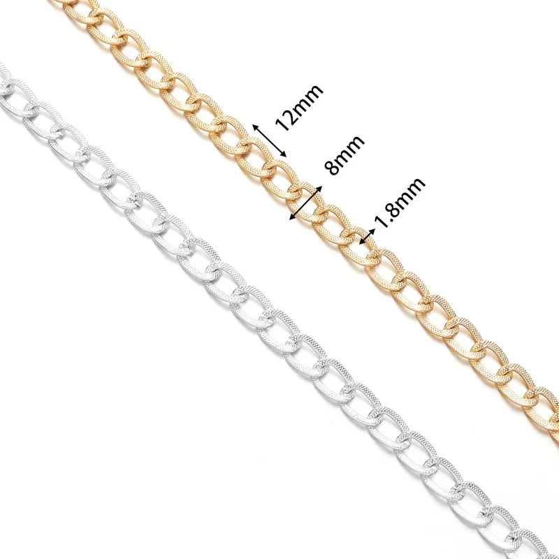 5 m 10 x 6,5 mm zilveren aluminium schakels gedraaide kettingen voor halskettingen, sieraden, accessoires en knutselen