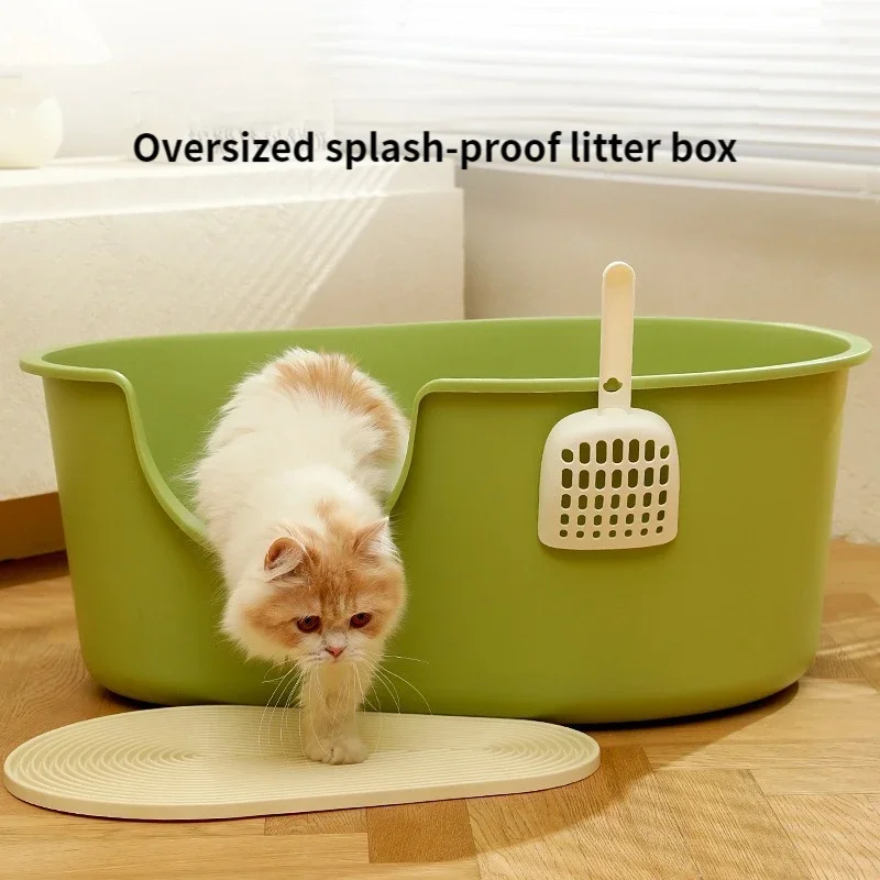 ExtralargeCatLitterBoxSemienclosedSpatterproofCatToiletOdor