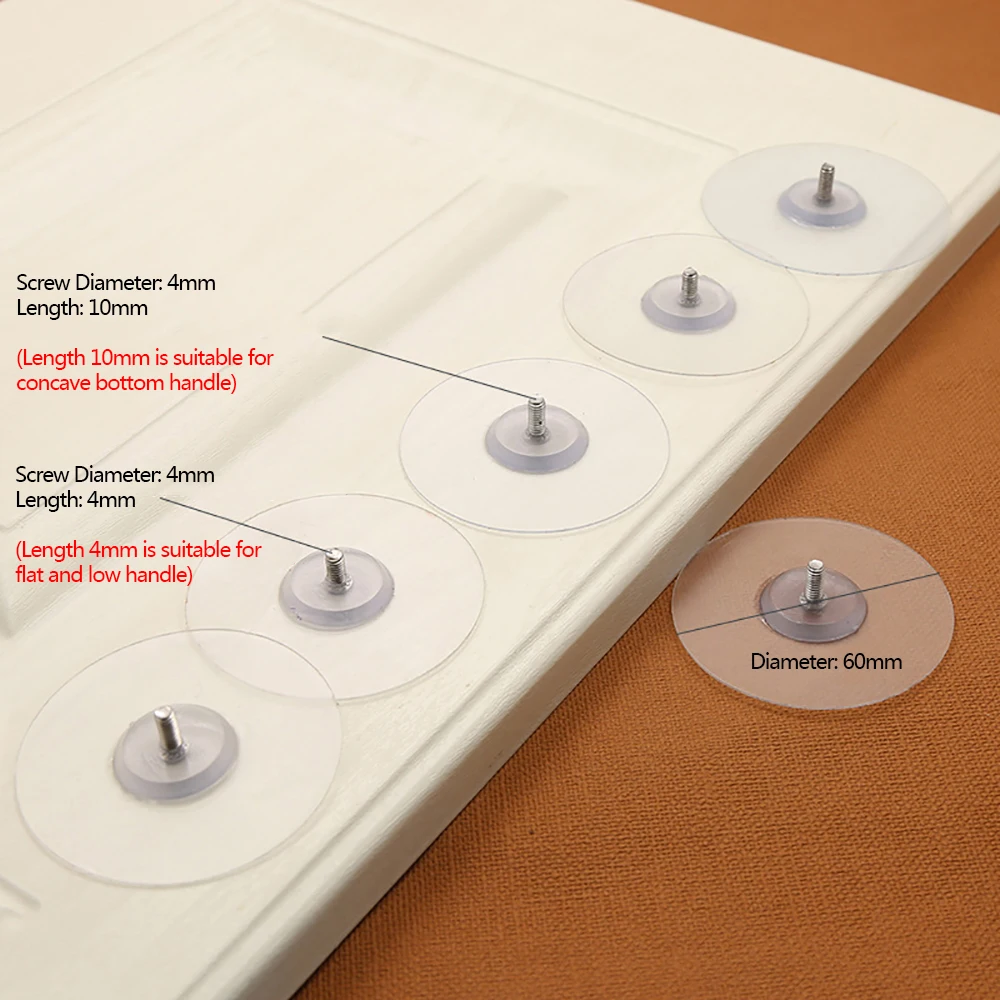 10Pcs Strong Paste Silicone Free Punching Handle Cabinet Glass Door Universal Sticky Tray Drawer Wardrobe Plastic Tray Handle