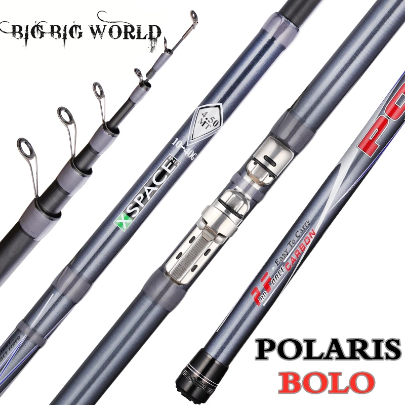 

BIGBIGWORLD polaris 3.8/4.5/5.2/6M High carbon Travel Ultra Light Spinning float fishing 10-40G Telescopic Fishing Rod Bolo