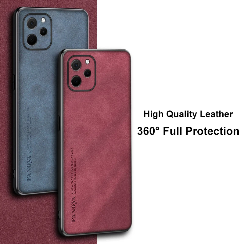 Luxury PU Leather Matte Phone Case with Full Camera Protection