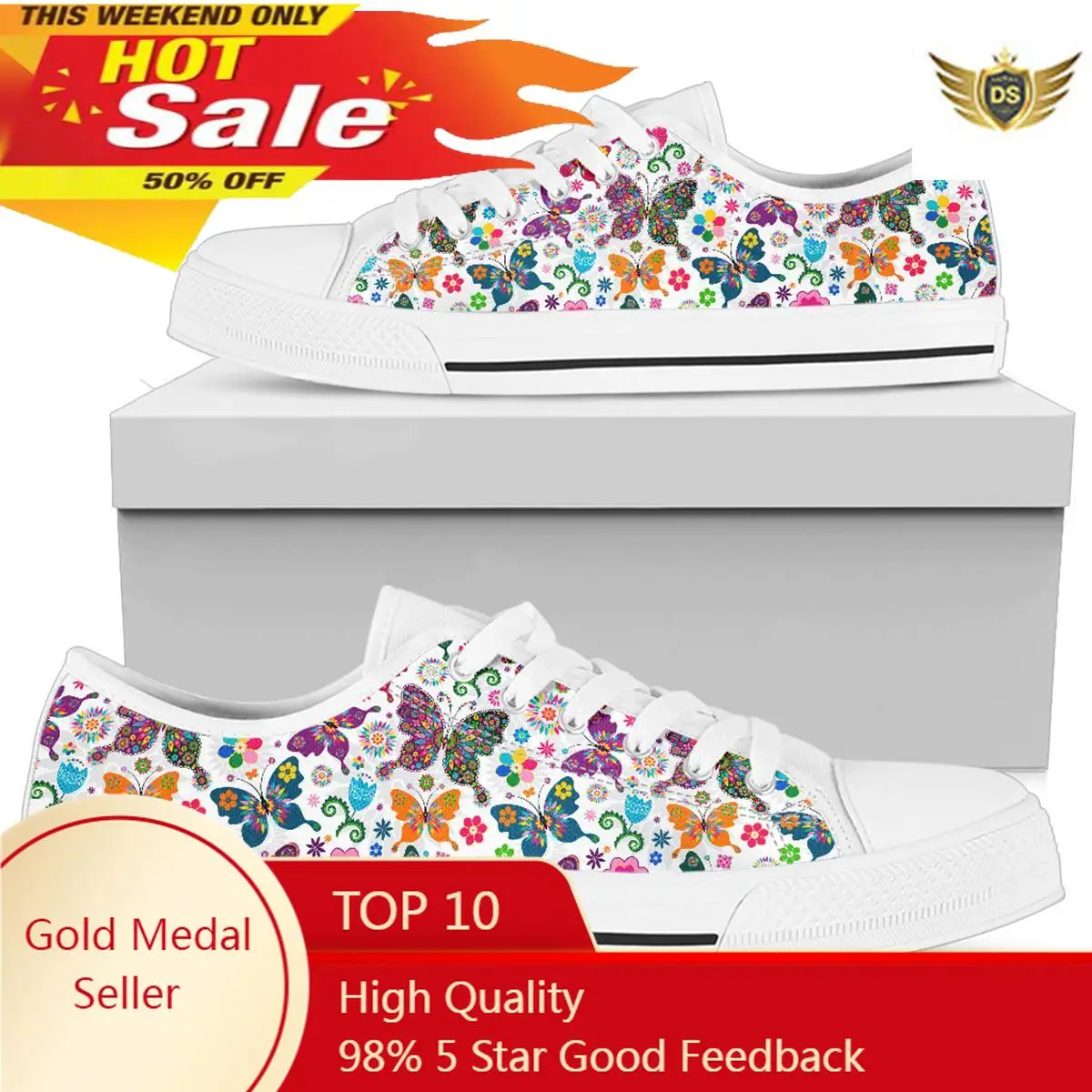 Colors Butterfly Casual Shoes Fashion Canvas Shoes Breathable Comfortable Flat Shoes Women Lace-up Flats Zapatos Mujer