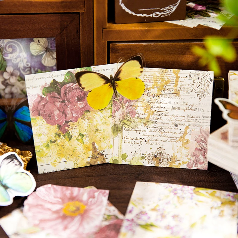 200 개/갑/팩 꽃 재료 메모 용지 세트 DIY Scrapbooking 학교 용품 장식 정크 저널 마킹 편지지 노트 용지