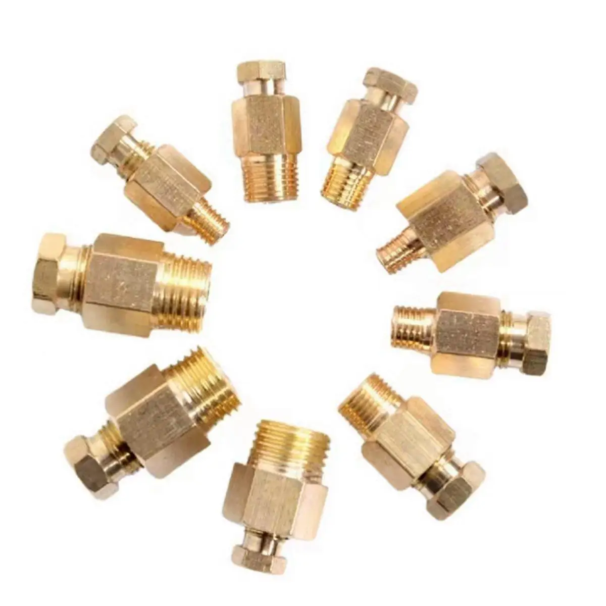 

5pcs M4 M5 M6 M8 M10 Metric /1/8" 1/4" BSPP Male Thread x Fit Tube 4/6/8/10mm Brass Oil Pipe Fitting For Tubing Manifold Block