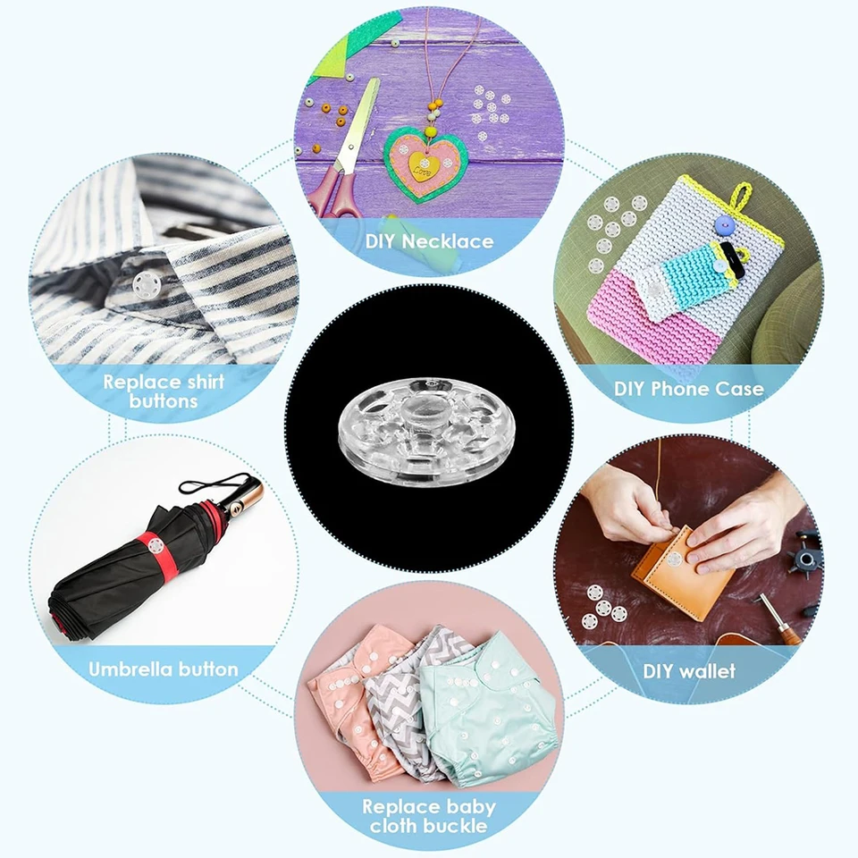 20 sets om te naaien, drukknopen van metaal, 12 mm snaps, drukknopnaaien, voor kleding, blouses, handwerk, doe-het-zelf, handtas