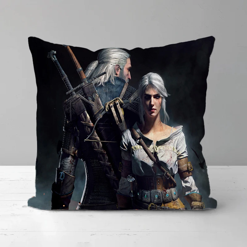 

Pillow Cover The Witchers Double-sided Printing Decorative Pillows for Sofa Short Plush Cushion Covers 45*45 Pillowcase Cushions