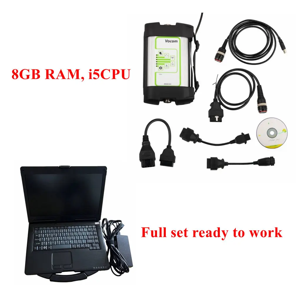 Per Volvo Vocom Diagnostic Tool Con Ptt 2.8 Scanner Diagnostico Per Camion Vocom 88890300 Wifi Ssd Con Laptop Cf53 8Gb I5 Toughbook