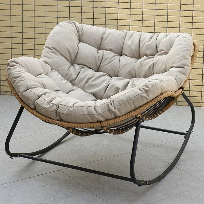 

Living Room Light Luxury Balcony Home Leisure Recliner Rattan Iron Rocking Chair Modern Recliner