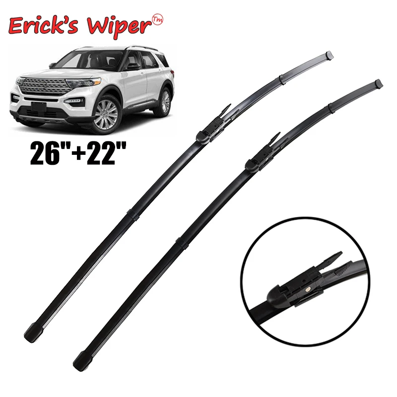 

Erick's Wiper LHD Front Wiper Blades For Ford Explorer U625 MK6 2020 - 2024 Windshield Windscreen Window Car Rain Brush 26"+22"