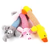 Cute Pet Dog Cat Plush Squeak Sound Dog Toys Funny Fleece Durability Chew Molar Toy Fit for All Pets Elephant Duck Pig 3