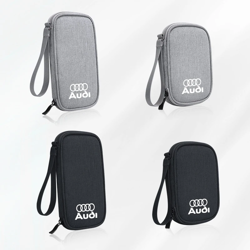 Car Styling Storage Bag Key Driver License Cards Organizer For Audi Sline A1 A3 A4 A5 A6 A7 A8 B8 B9 B6 C6 Q2 Q3 Q5 Q7 Q8 TT S3