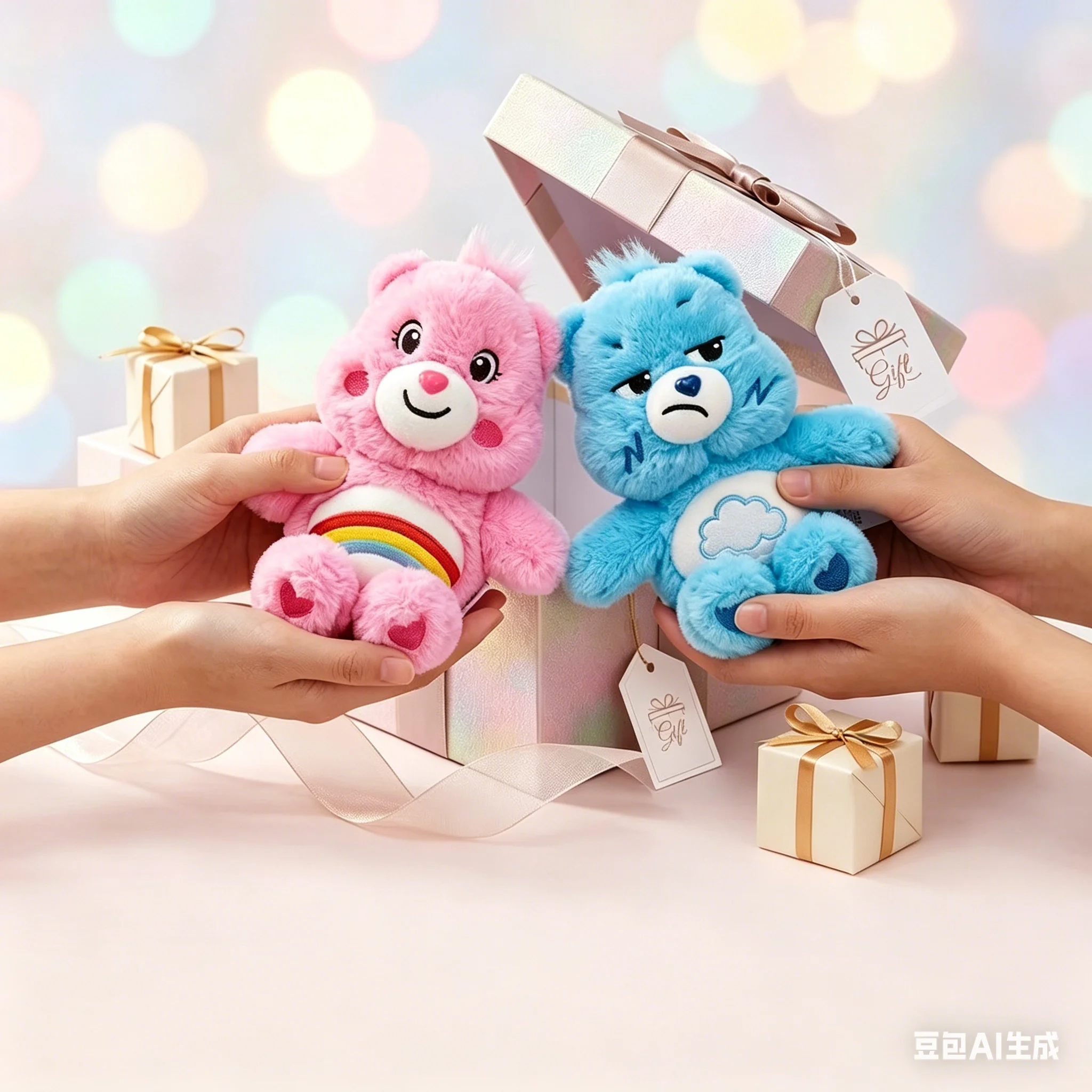 Adorable Care Bears Plush Suction Cup Ornament - Cute Hanging Decoration