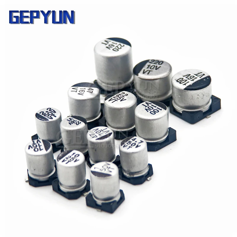 SMD Aluminum Electrolytic Capacitor 6.3V 10V 16V 25V 35V 50V 1UF 10UF 22UF 33UF 47UF 100UF 220UF 330UF 470UF Electrolytic Capacitor Aluminum Capacitor SMD Capacitor Aluminum Electrolytic Capacitor