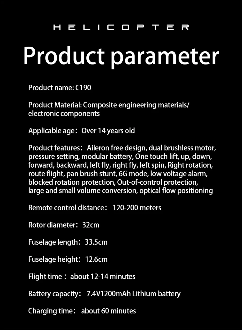 RC ERA C190 1:30 H145 Scale 2.4G 6CH  6-Axis Gyro Optical Flow Localization Altitude Hold Flybarless RC Helicopter RTF