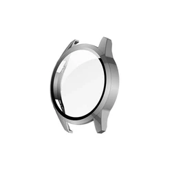 Premium Tempered Glass Watch Case with Full Coverage Bumper Screen Protector for 46mm (GRAY)