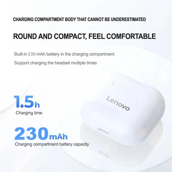 NEW Original Lenovo LP40 TWS Wireless Earphone Bluetooth 5.0 Dual Stereo Noise Reduction Bass Touch Control Long Standby 230mAH 3
