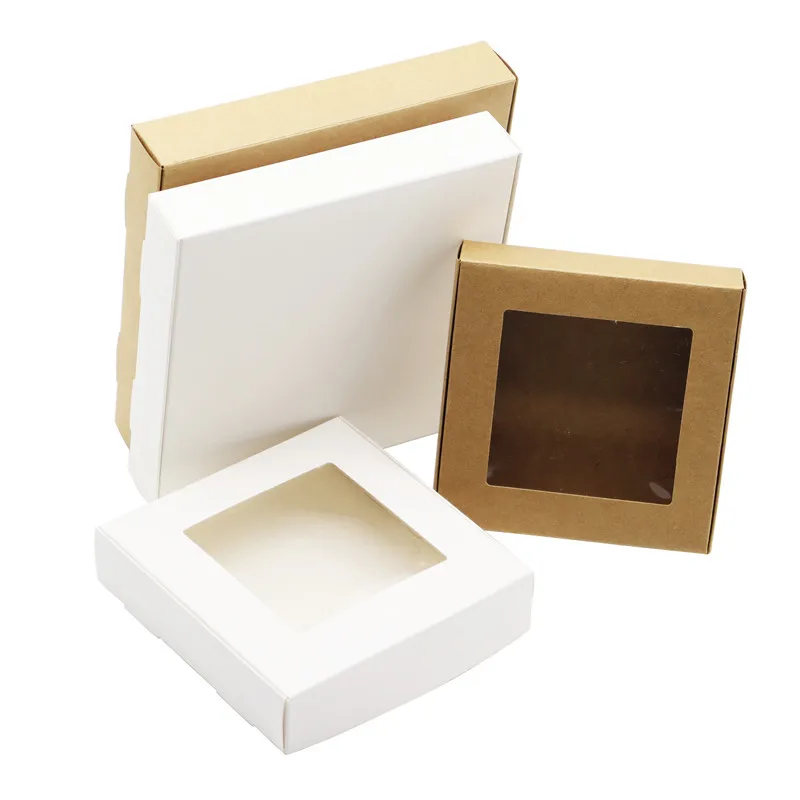 

50pcs Multi Size Kraft Paper Gift Box Handmade Soap Box Jewelry Cookies Gift Candy Box Wedding Gift Box Party Supplies
