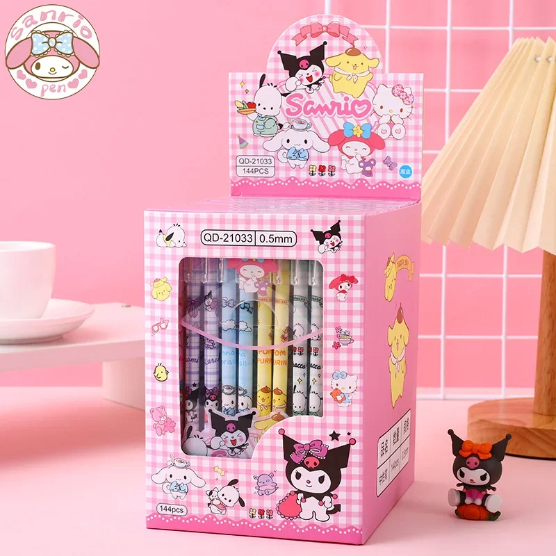 

Новинка, стираемая гелевая ручка Sanrio, 12/48 шт., высококачественные Мультяшные письменные принадлежности для студентов, канцелярские принадлежности 0,38/0,5, оптовая продажа