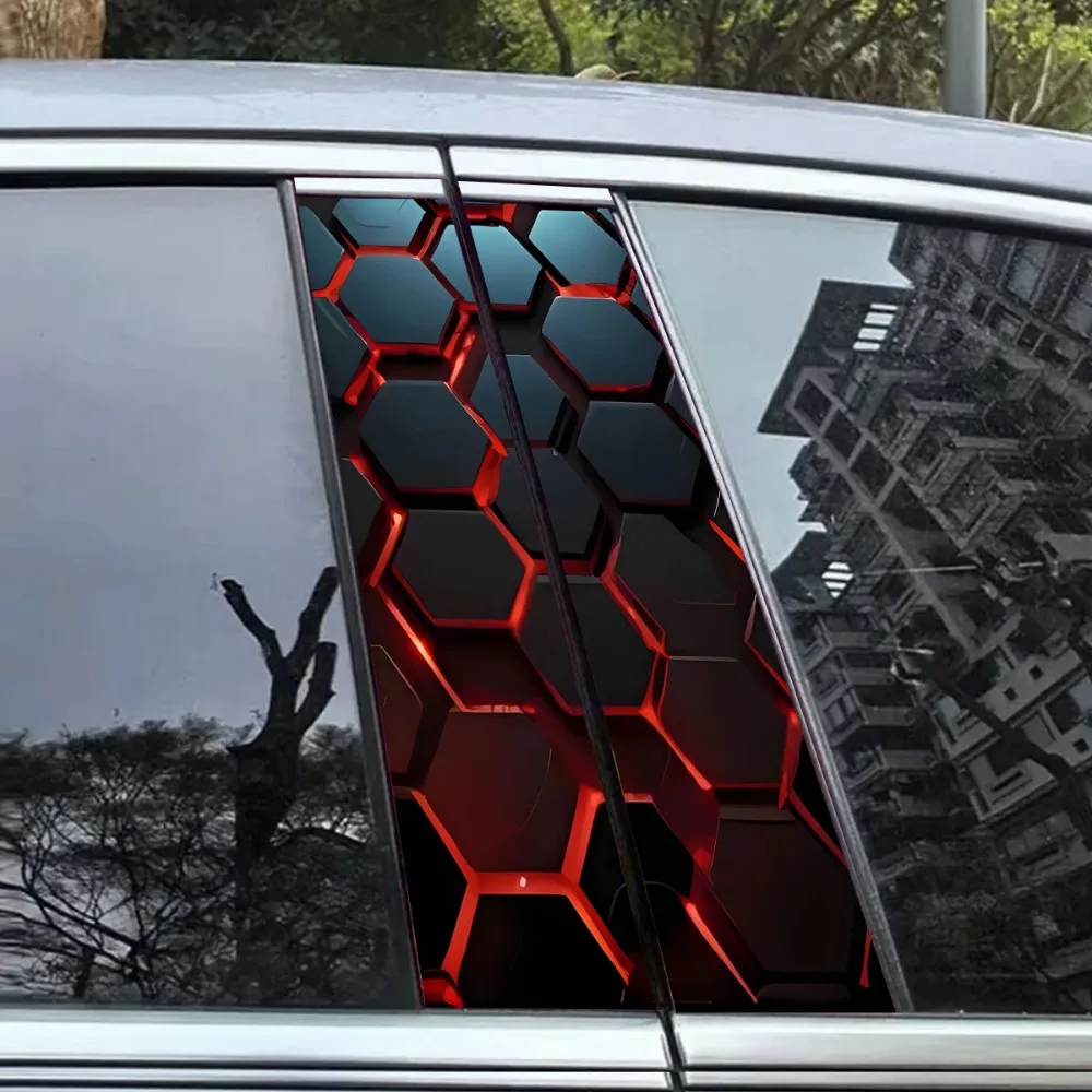 2 Set di Adesivi per Auto - Stile a Nido d'Ape - Adesivi Decorativi Impermeabili e Protettivi dal Sole, Adesivi Lucidi in PVC Resistente - Image 5