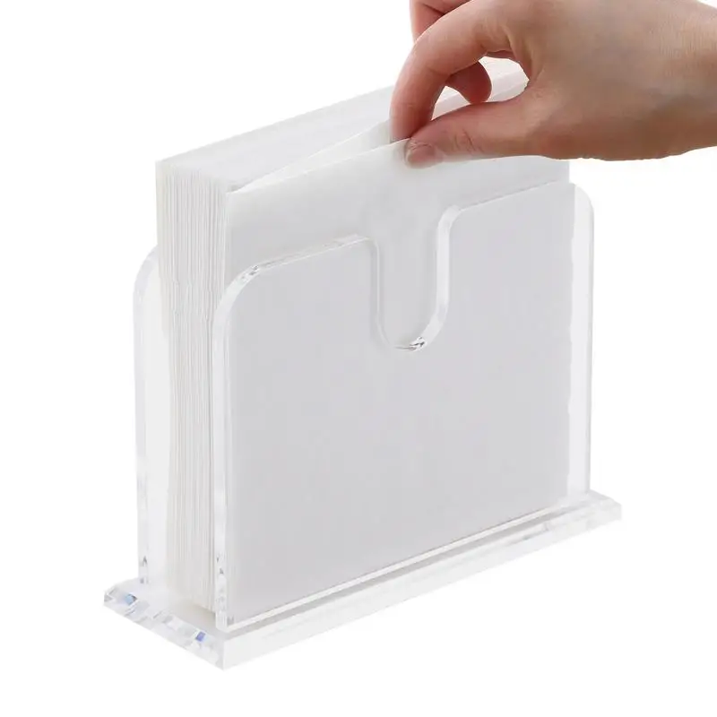 

Paper Napkin Holder Stand Durable Paper Towel Storage Tray Freestanding Transparent Napkin Holder For Bufet Lunch Beverage Napki