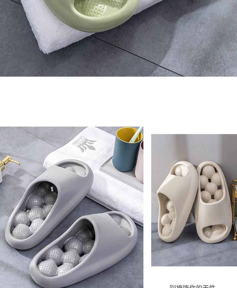 Comwarm Neue Weiche Massage Hausschuhe Frauen Männer Sommer Sandalen Innen Dicken Boden Hausschuhe Cut-out Schnell Trocknend Bad Rutschen – Detail 4
