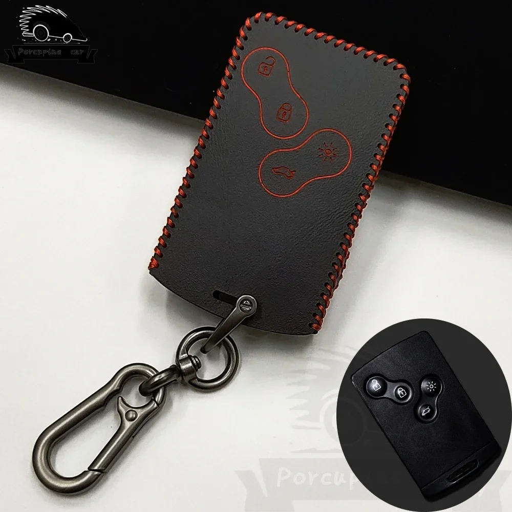 Leather Key Case Holder Key Cover Keychain for Renault Clio Scenic Megane 2 3 Duster Sandero Captur Twingo Koleos