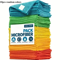 Assorted Microfiber Cleaning Cloths - Reusable Towels for Home, Car, and Kitchen Cleaning (10pcs random colors)