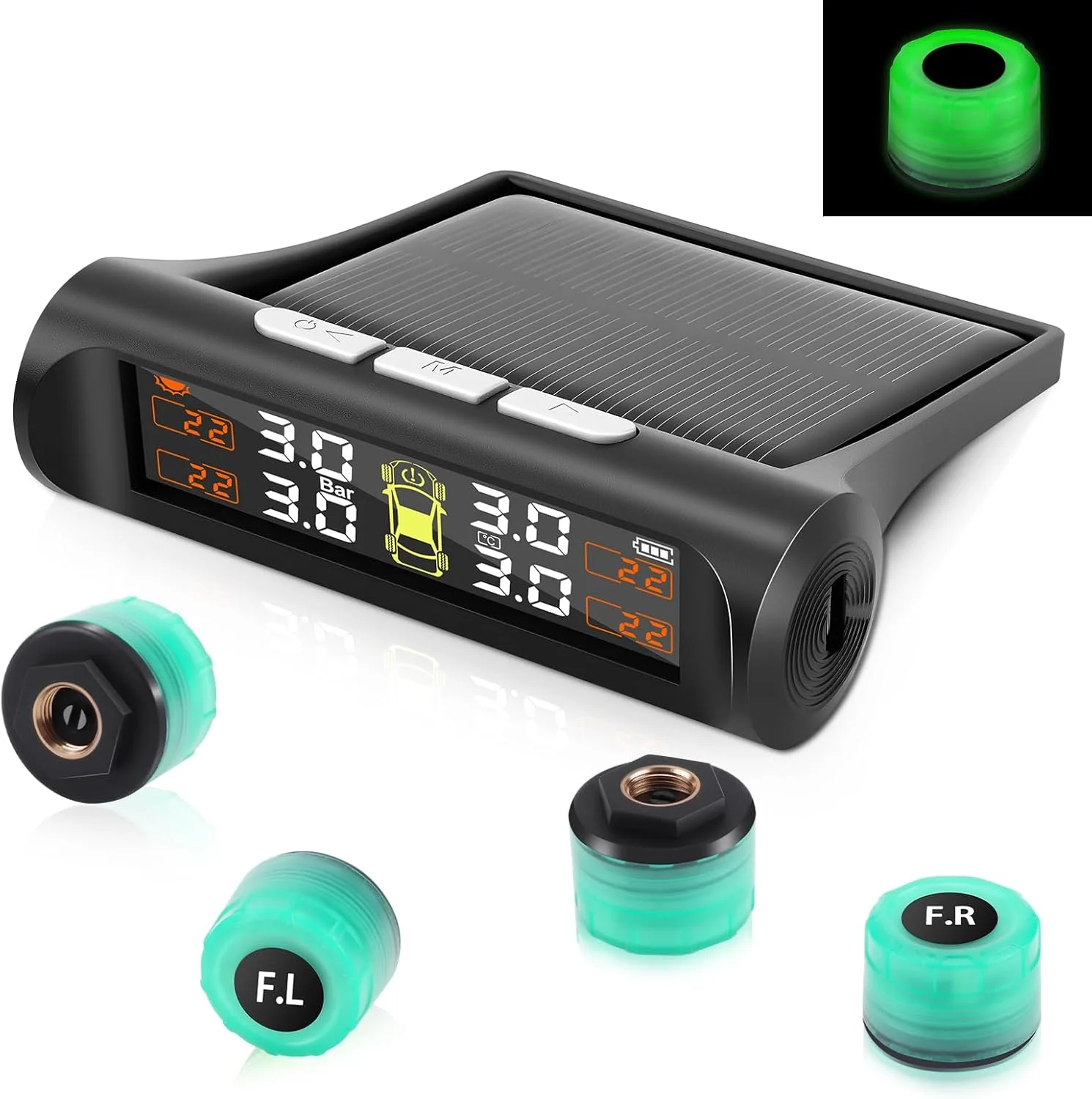 Tymate TM7 Tire Pressure Monitoring System, Wireless TPMS with 4 External Sensors