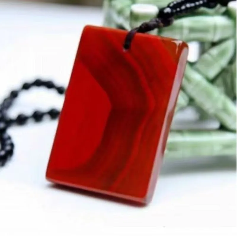 

Southern Red Agate Safe and Sound Brand Couple Style Pendant
