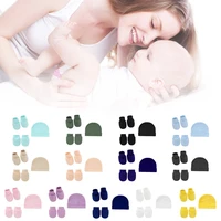 Baby Anti Scratching Soft Cotton Gloves+Hat+Foot Cover Set Mittens Socks Beanies 3