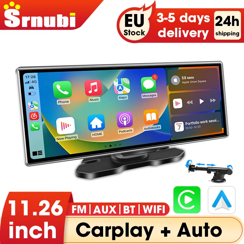 Autoradio 11,26 pouces avec écran tactile, CarPlay sans fil, Android Auto pour VW, Toyota, Honda, Seat, BMW, Mercedes Benz, Audi, Peugeot, Suzuki 1