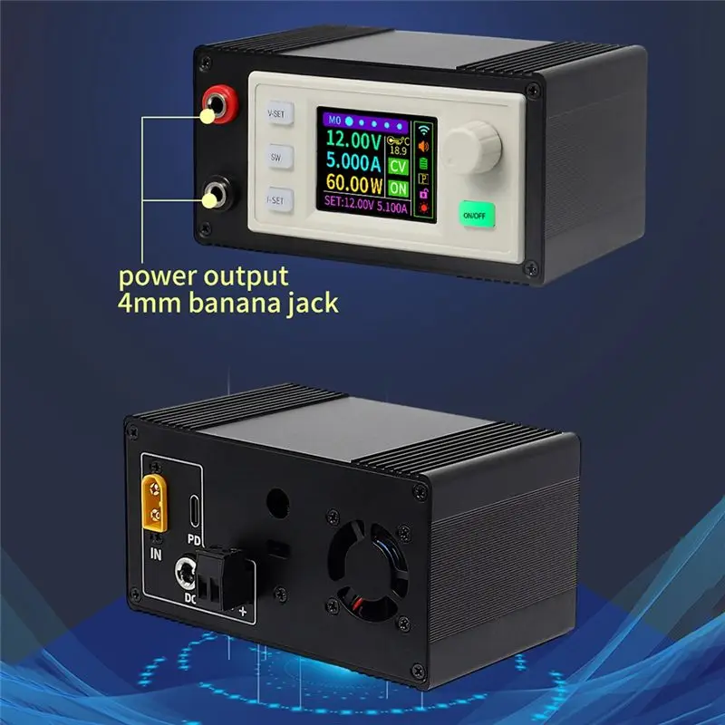 AB46-SK120S DC 조정 전원 공급 장치+WFPOW DC 벅 컨버터 조정 가능한 조정 전원 7A 120W 태양광 충전 모듈