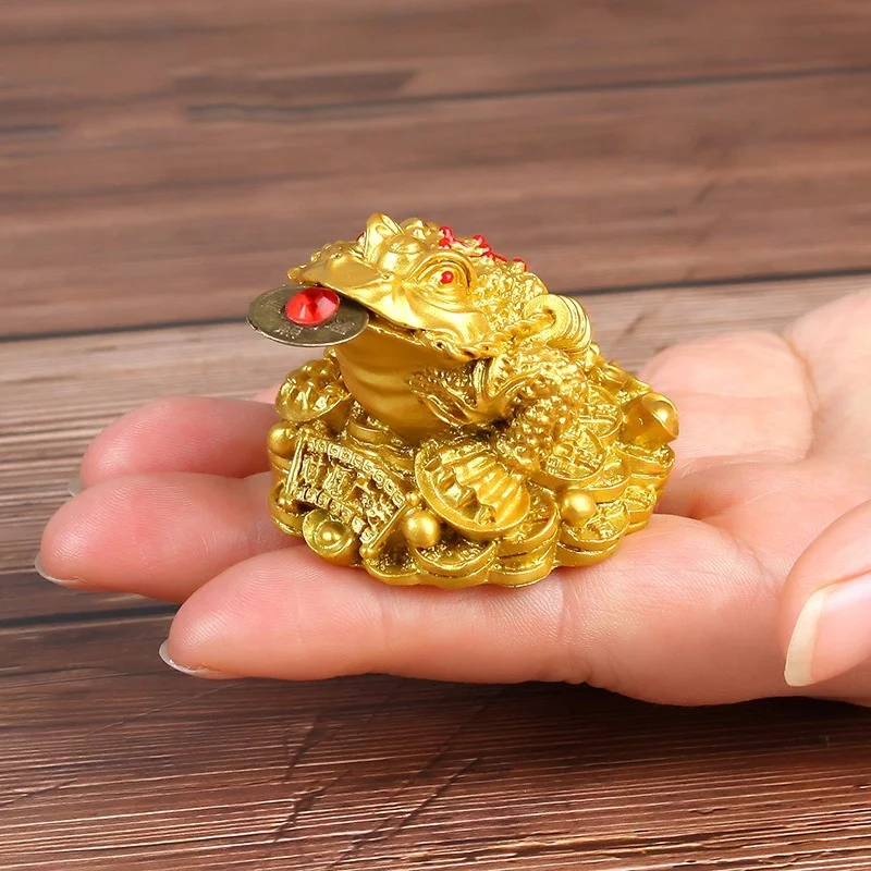 FengShui Toad Money Lucky Consecration and Lucky Money Toad Frog Golden Ornaments Home Office Decoration Gifts