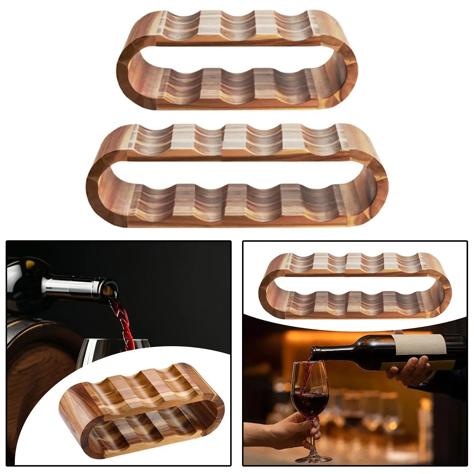 Wood Wine Rack Bottle Organizer Wine Cellar Storage Bracket Holder Wine Stand for Cabinet Countertop Bar Living Room Decoration