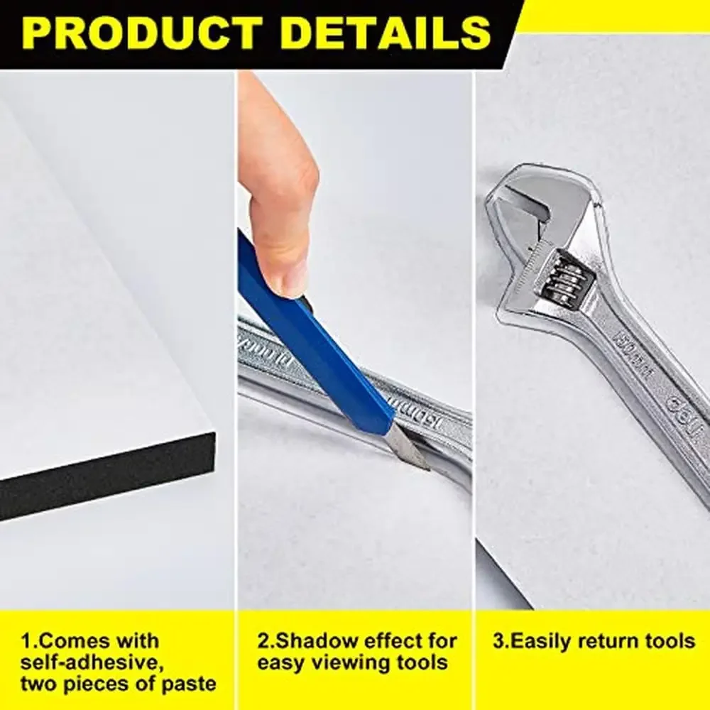 Tool Box Foam Organizers 6 Sets Adjustable Liner Inserts Non Slip Mat Drawers Chest Black Red Blue Yellow 3