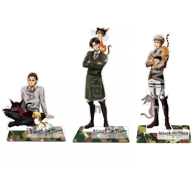 Attack on Titan Anime Acrílico Stand Modelo, Asas da Liberdade, Eren Scout,  Legião, Hunter X Hunter, Decoração Chaveiro, 6cm, 9pcs por conjunto