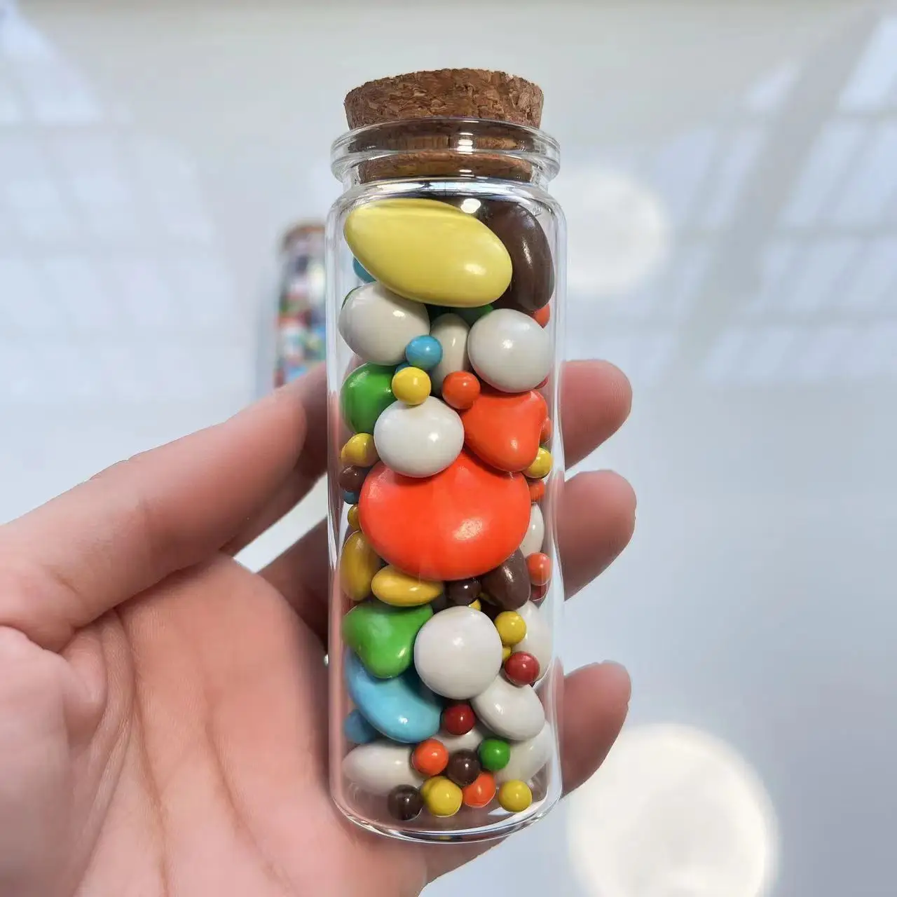 Dragees test tube 25*37*100mm 80ml Glass Bottle Stopper Corks Storage Glass Jars for Spice Vial Bottle Candy Containers 4