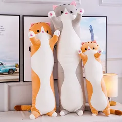 Jouets en peluche chat Long mignon, peluche longue poupée douce, bureau pause déjeuner sieste oreiller coussin en peluche cadeau pour enfants filles 