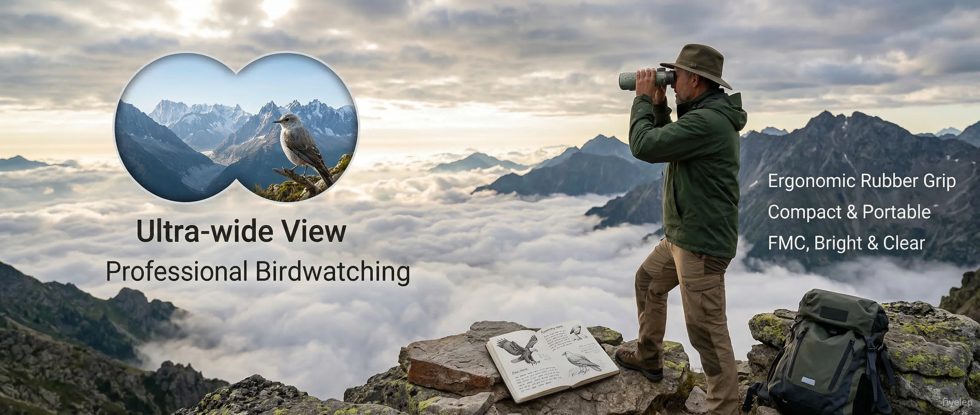 10x50 전문가용 쌍안경, 저조도 시야 확보 기능으로 별 관측, 조류 관찰 및 스포츠 경기 시 사용에 적합