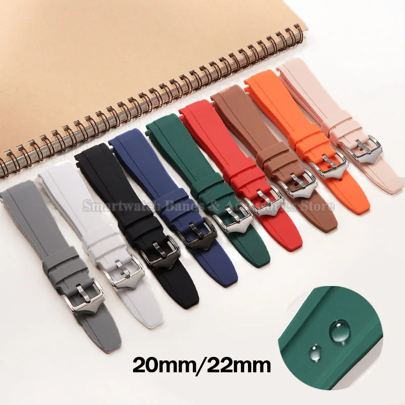 Elegant Silicone Sport Wristband with Curved End - Universal Fit for Men and Women Watches