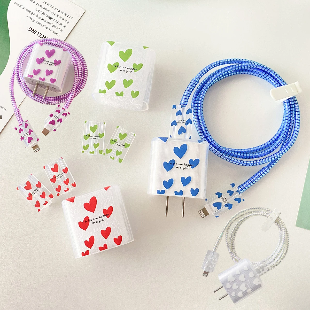 Cute Heart Charger Protector Per Apple 18W/20W Custodia Per Caricabatterie Per Iphone 13 14 Cable Bites Organizer Wrap Line Cable Winder