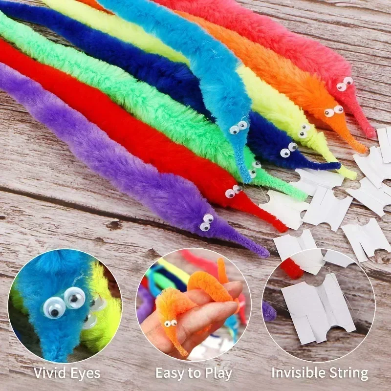 Funny Worm Magic Props Toys for Children 1PCS With Invisible String Party Games Magic Props Toys