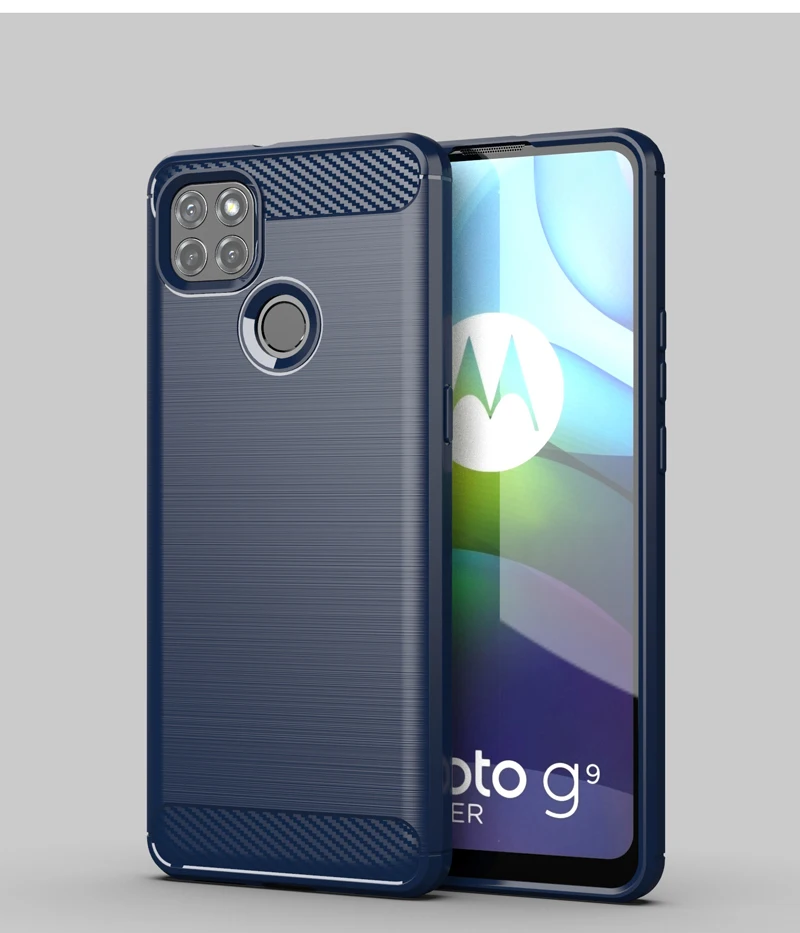 Durable Carbon Fiber Silicone Bumper Phone Case - 6.8 Inch