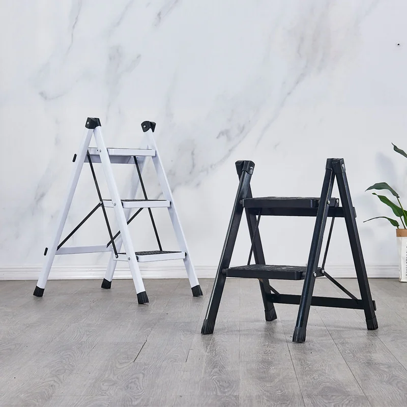 

Household Folding High Stools Kitchen Multi-functional Ladder Chair Robust Durable Ladder Stool Thickened Iron Pipe Step Ladder