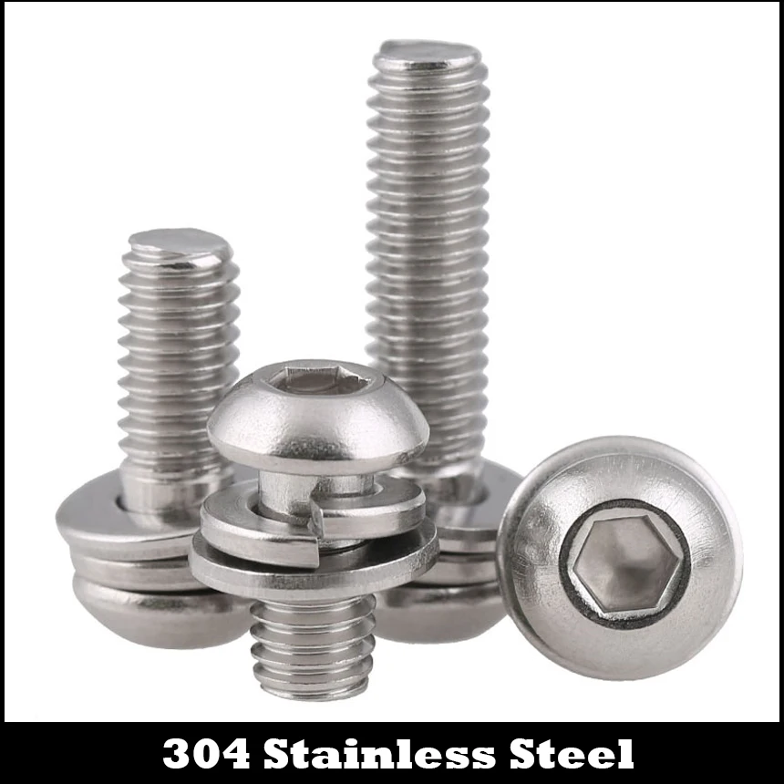 Винт с шестигранной головкой M6 M6 * 10/12/16/20/25/30 M6x10/12/16/20/25/30 304 из нержавеющей стали